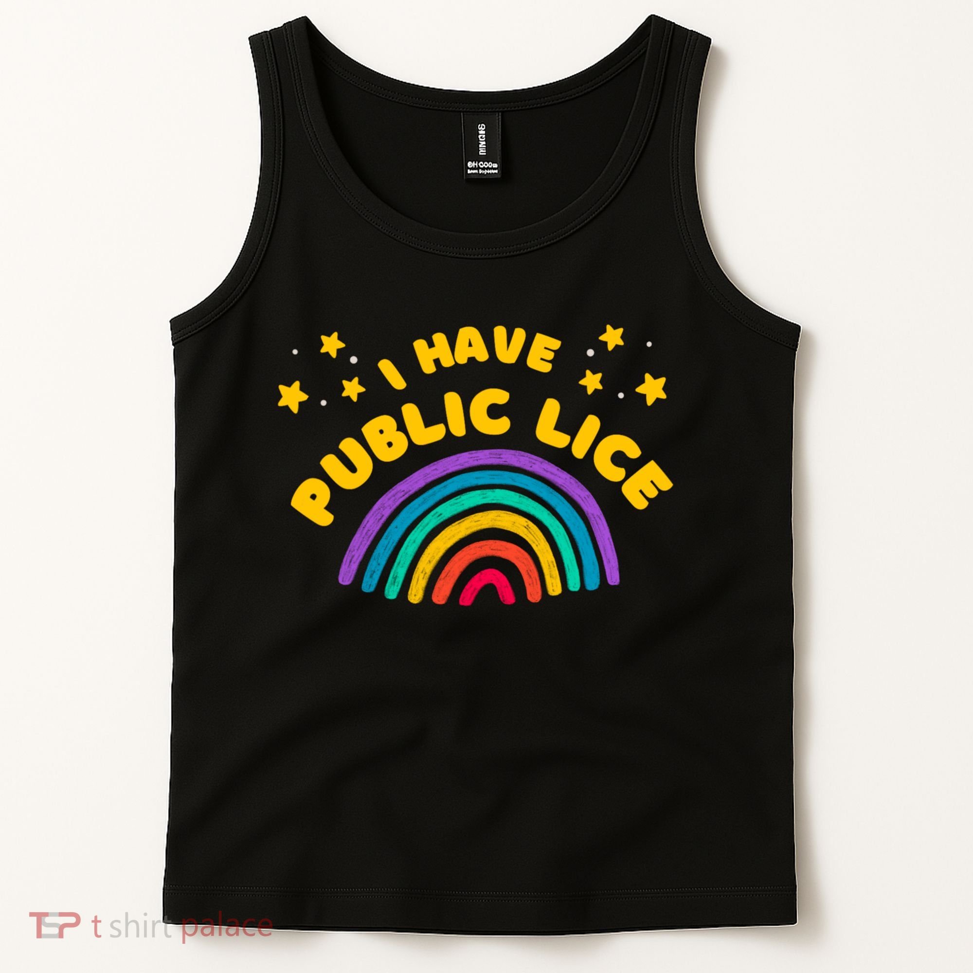 I Have Pubic Lice Funny Retro Offensive Inappropriate Meme Tank Top