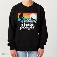 I Hate People! Funny Bigfoot Mountains 80S Joke Graphic Women's Sweatshirt thumb 0