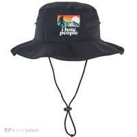 I Hate People! Funny Bigfoot Mountains 80S Joke Graphic Bucket Hat thumb 0