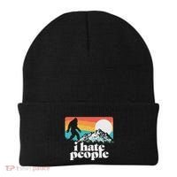 I Hate People! Funny Bigfoot Mountains 80S Joke Graphic Beanie thumb 0