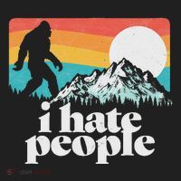 I Hate People! Funny Bigfoot Mountains 80S Joke Graphic Beanie thumb 2