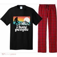 I Hate People! Funny Bigfoot Mountains 80S Joke Graphic Pajama Set thumb 0