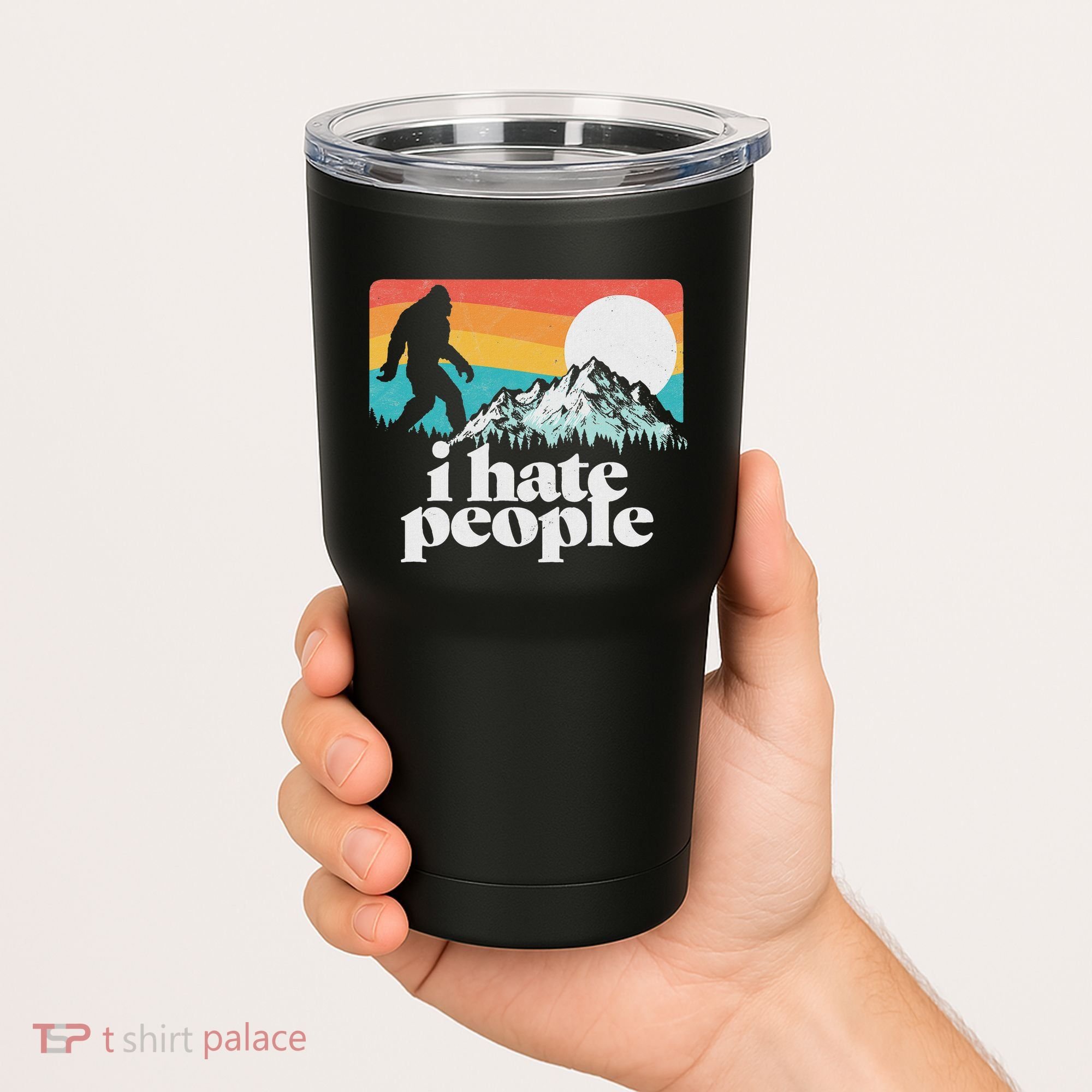 I Hate People! Funny Bigfoot Mountains 80S Joke Graphic Tumbler