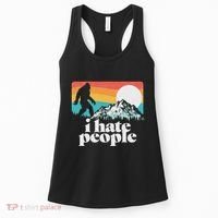 I Hate People! Funny Bigfoot Mountains 80S Joke Graphic Women's Tank Top thumb 0