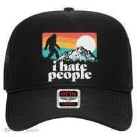 I Hate People! Funny Bigfoot Mountains 80S Joke Graphic Hat thumb 0