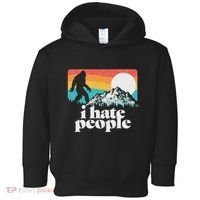 I Hate People! Funny Bigfoot Mountains 80S Joke Graphic Toddler Hoodie thumb 0
