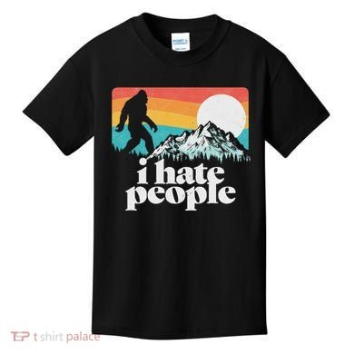 I Hate People! Funny Bigfoot Mountains 80S Joke Graphic Kids T-Shirt