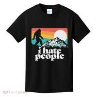 I Hate People! Funny Bigfoot Mountains 80S Joke Graphic Kids T-Shirt thumb 0