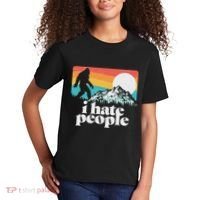 I Hate People! Funny Bigfoot Mountains 80S Joke Graphic Kids T-Shirt thumb 2