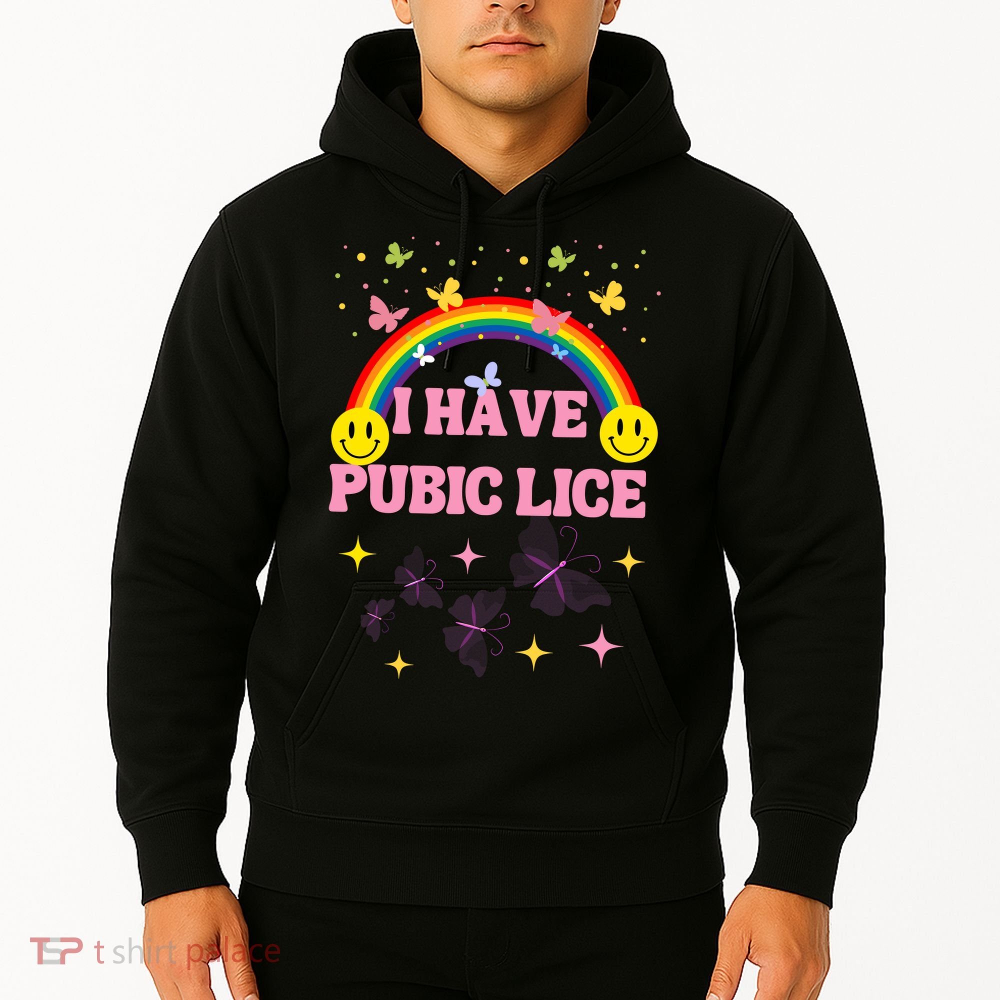 I Have Pubic Lice Funny Retro Offensive Inappropriate Meme Hoodie