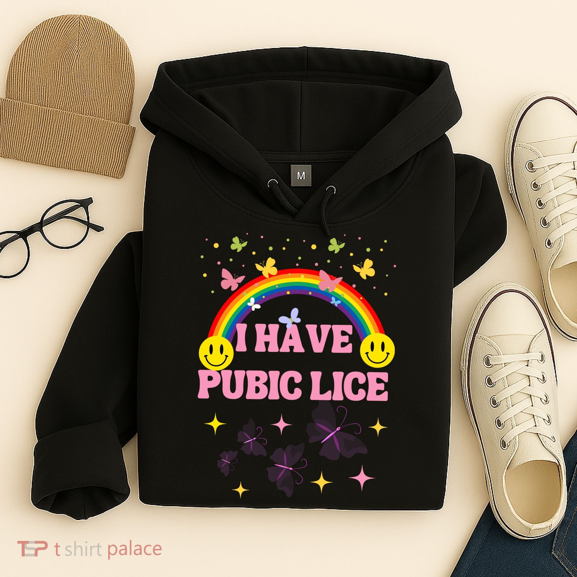 I Have Pubic Lice Funny Retro Offensive Inappropriate Meme Hoodie