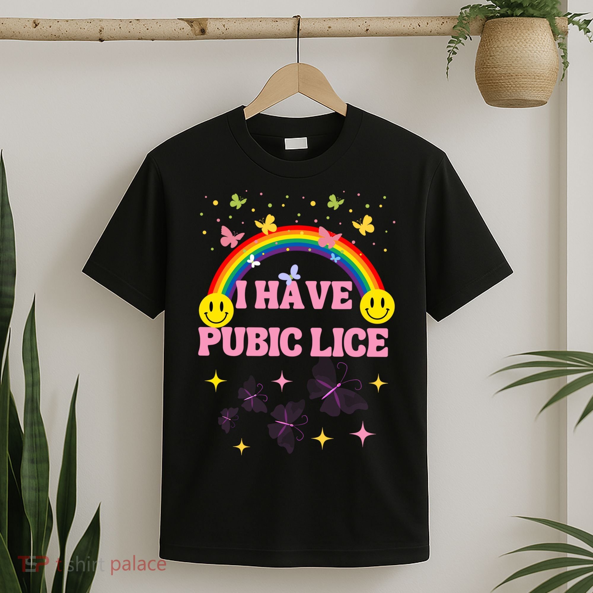 I Have Pubic Lice Funny Retro Offensive Inappropriate Meme T-Shirt