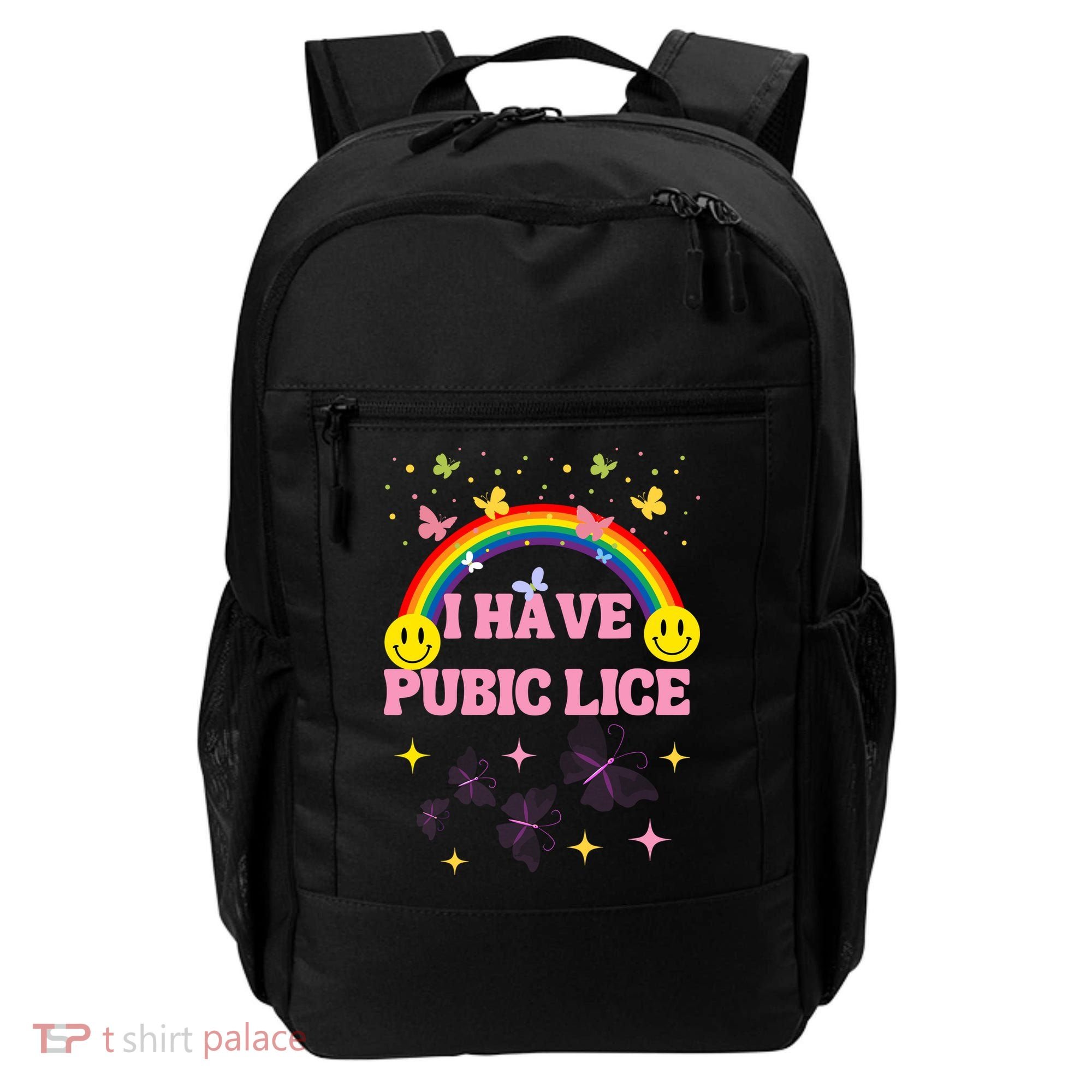 I Have Pubic Lice Funny Retro Offensive Inappropriate Meme Backpack