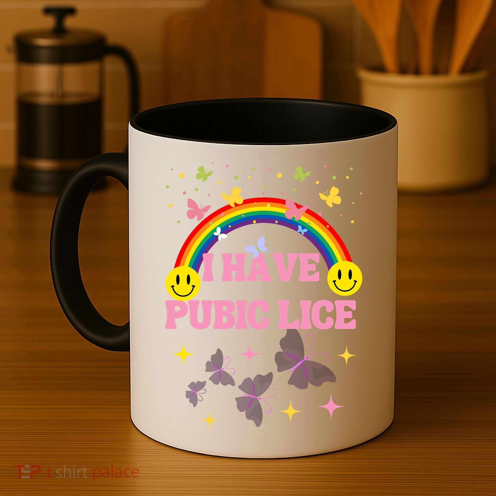 I Have Pubic Lice Funny Retro Offensive Inappropriate Meme Coffee Mug