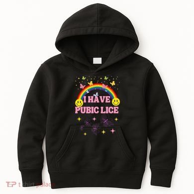 I Have Pubic Lice Funny Retro Offensive Inappropriate Meme Kids Hoodie