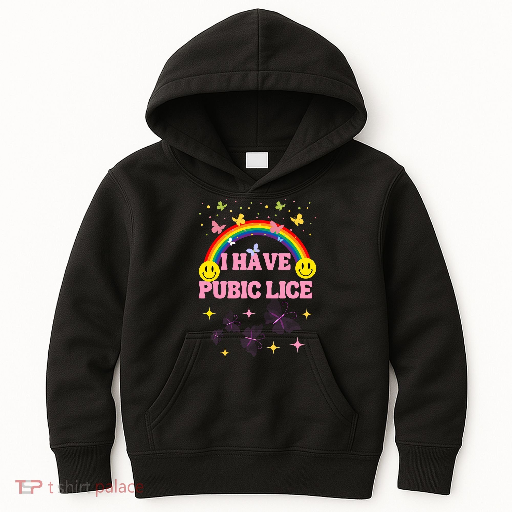 I Have Pubic Lice Funny Retro Offensive Inappropriate Meme Kids Hoodie