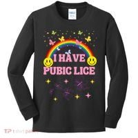 I Have Pubic Lice Funny Retro Offensive Inappropriate Meme Kids Long Sleeve Shirt thumb 0
