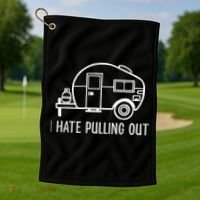 I Hate Pulling Out Boating Boat Captain Golf Towel thumb 1