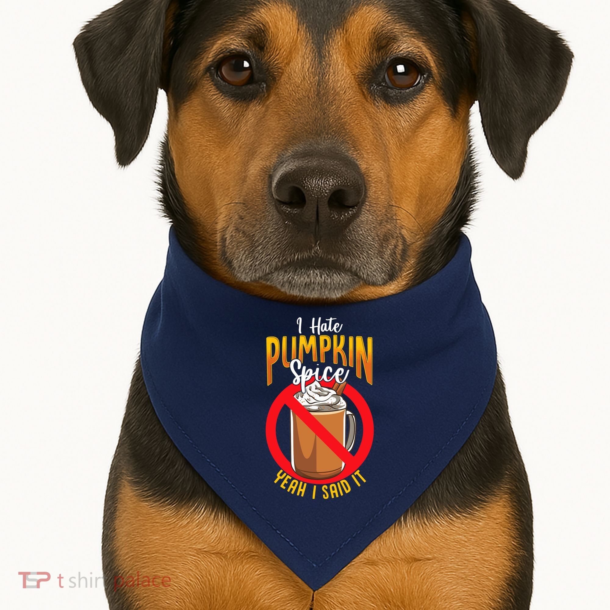 I Hate Pumpkin Spice Anti Pumpkin Spice Latte Coffee Funny USA-Made Doggie Bandana