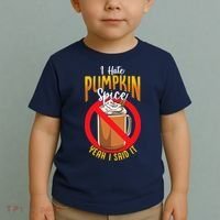 I Hate Pumpkin Spice Anti Pumpkin Spice Latte Coffee Funny Toddler T-Shirt thumb 2