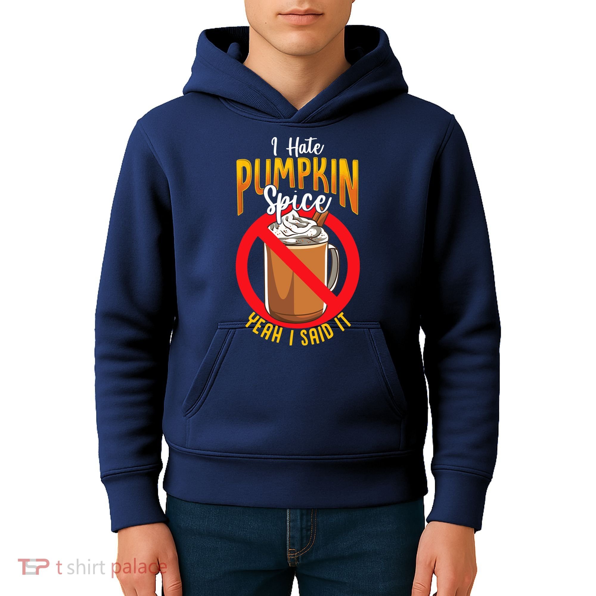 I Hate Pumpkin Spice Anti Pumpkin Spice Latte Coffee Funny Kids Hoodie