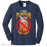 I Hate Pumpkin Spice Anti Pumpkin Spice Latte Coffee Funny Kids Long Sleeve Shirt thumb 0
