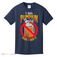 I Hate Pumpkin Spice Anti Pumpkin Spice Latte Coffee Funny Kids T-Shirt thumb 0