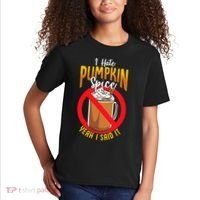 I Hate Pumpkin Spice Anti Pumpkin Spice Latte Coffee Funny Kids T-Shirt thumb 2