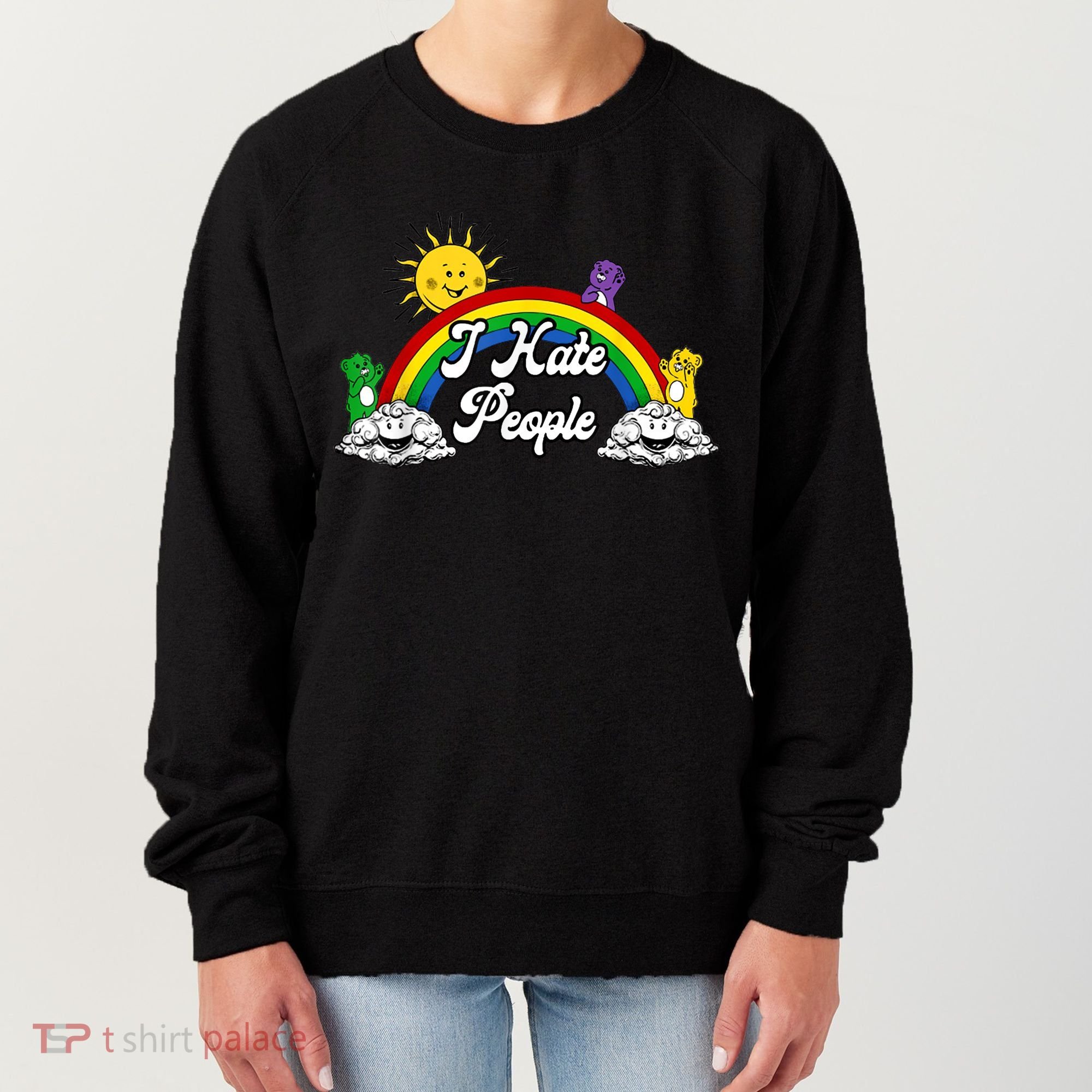 I Hate People Rainbow Printed Women's Sweatshirt
