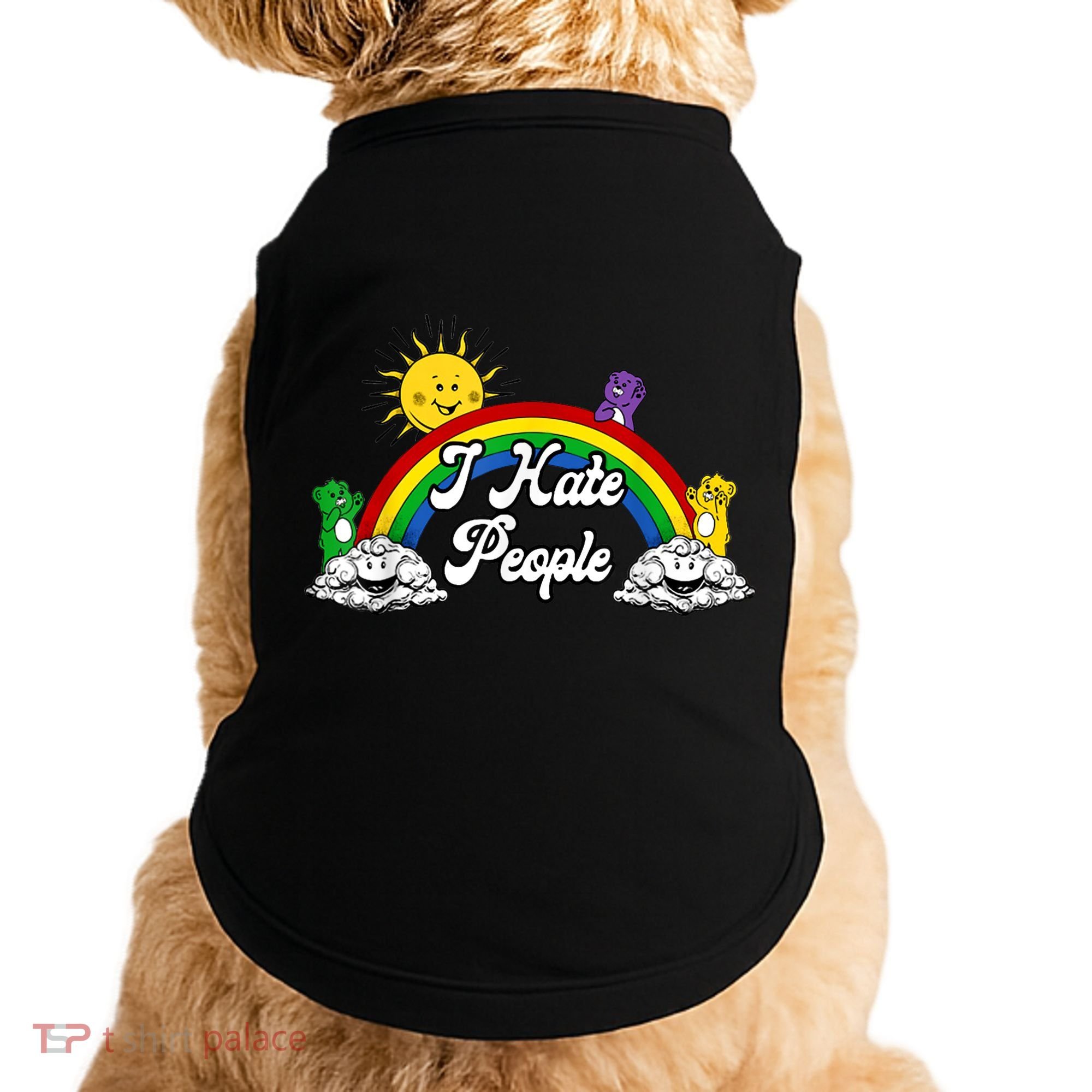 I Hate People Rainbow Printed Doggie Tank