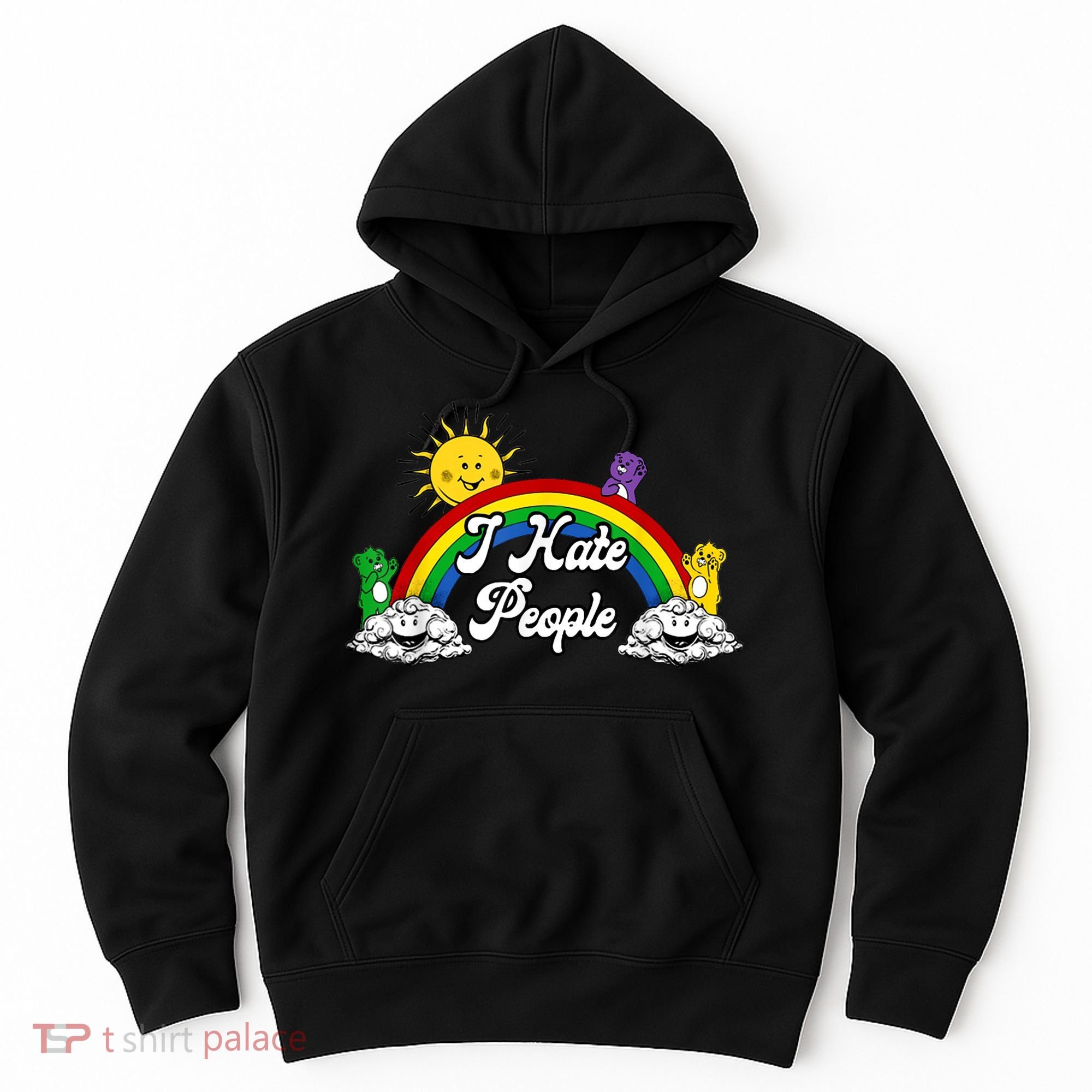 I Hate People Rainbow Printed Hoodie