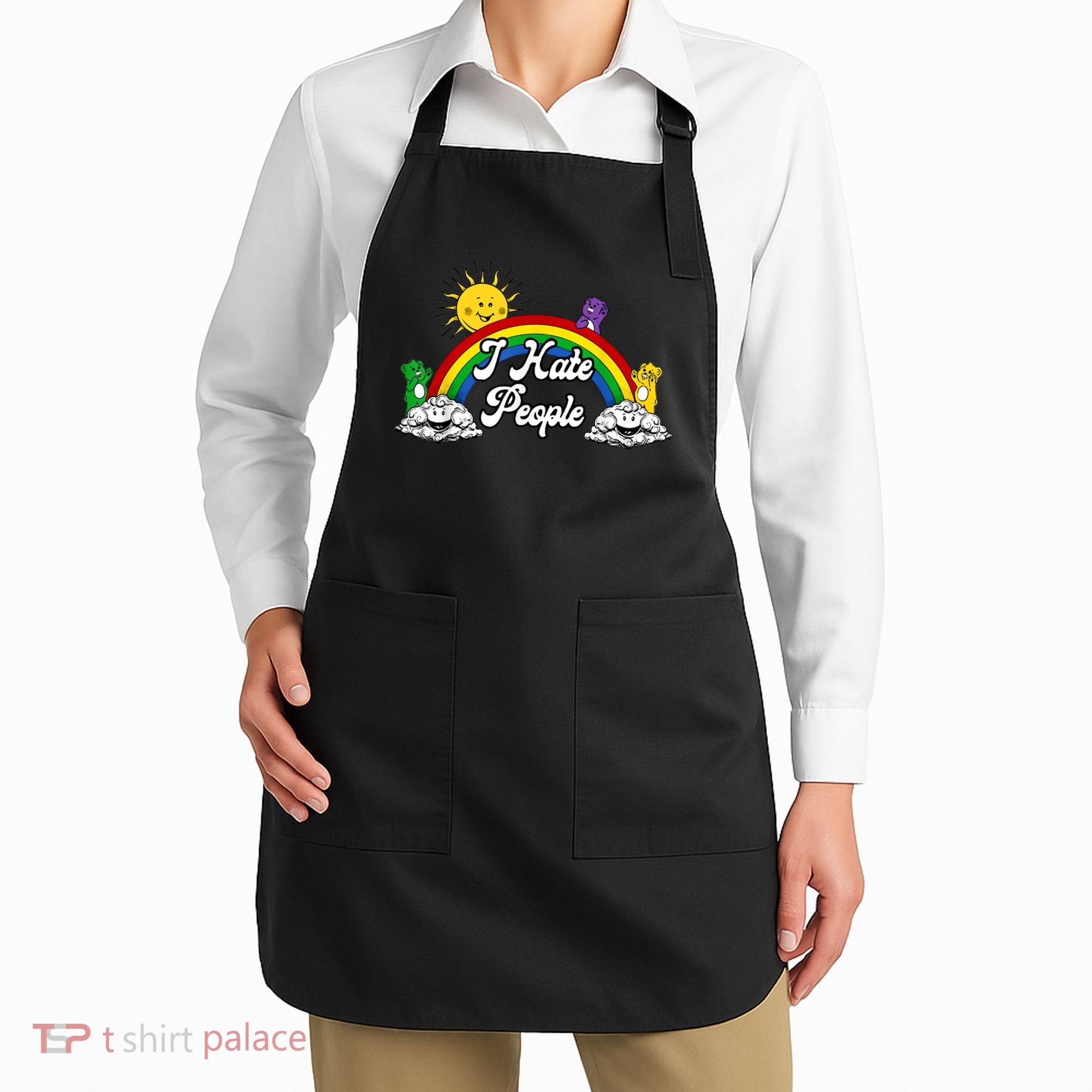 I Hate People Rainbow Printed Apron