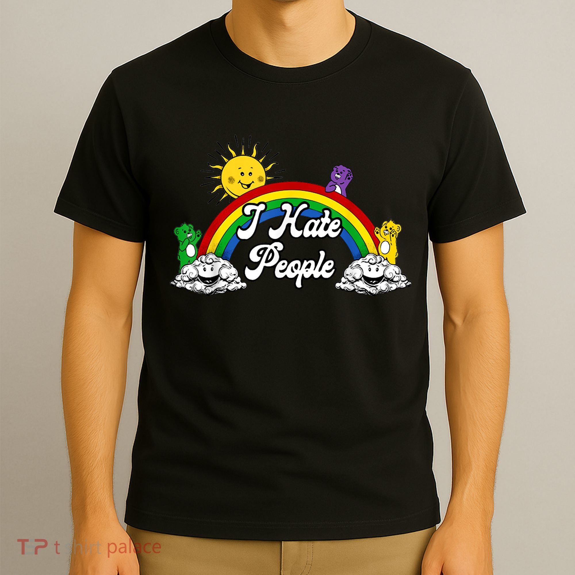 I Hate People Rainbow Printed T-Shirt
