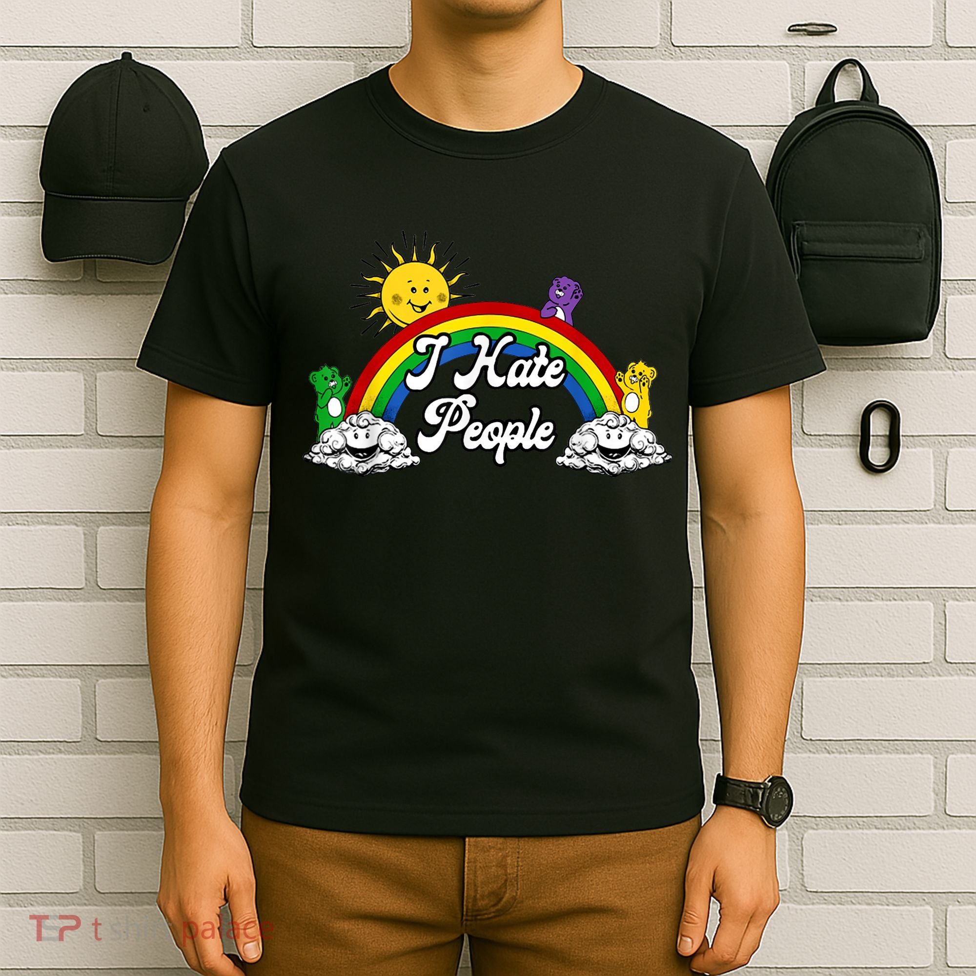 I Hate People Rainbow Printed T-Shirt