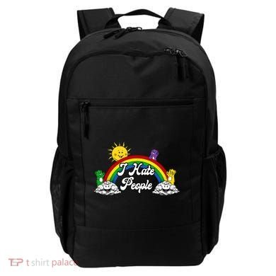 I Hate People Rainbow Printed Backpack