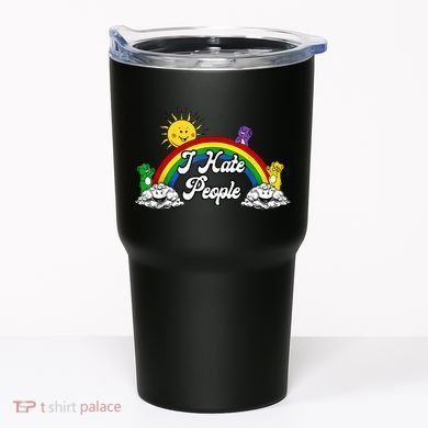 I Hate People Rainbow Printed Tumbler