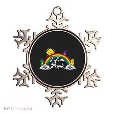 I Hate People Rainbow Printed Ornament