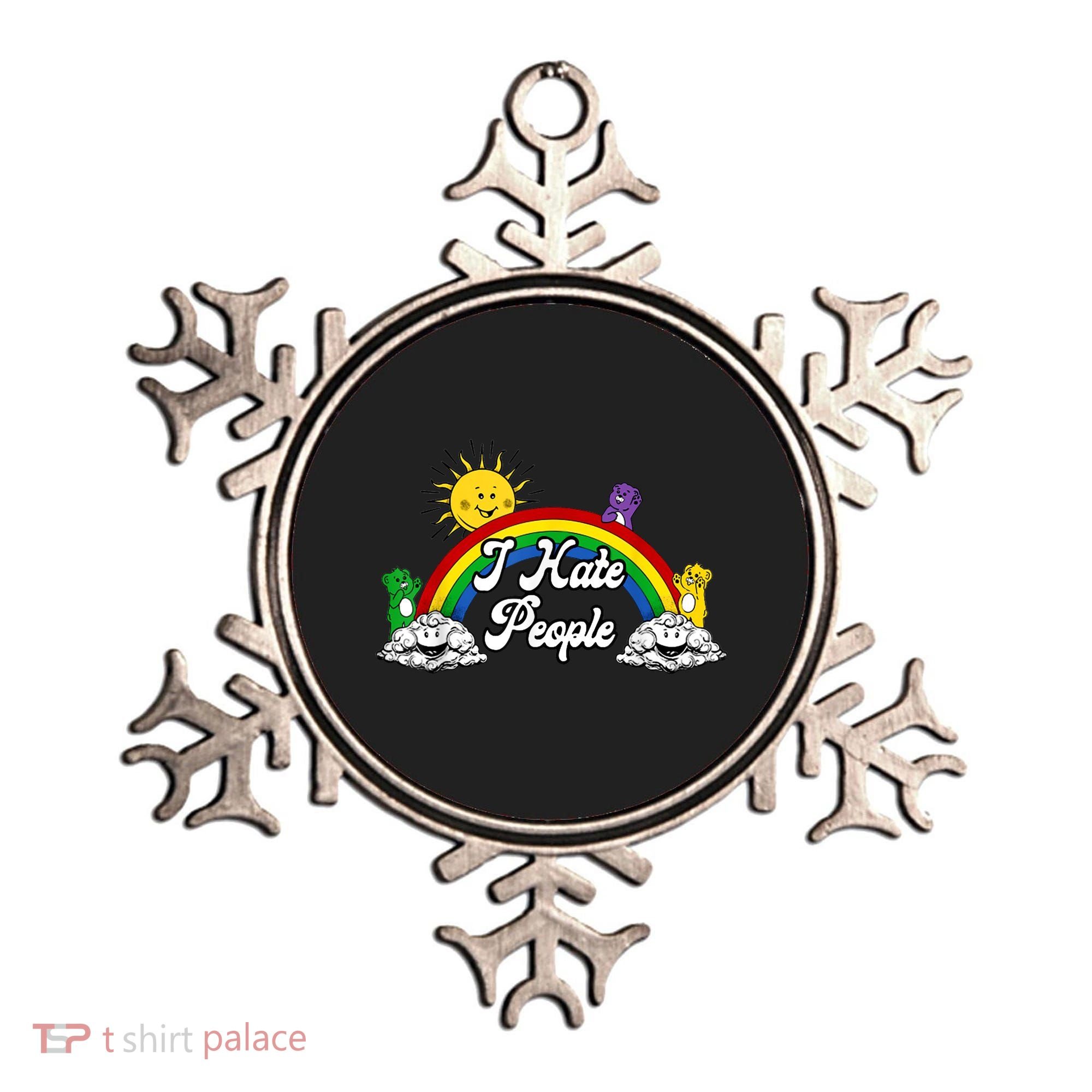 I Hate People Rainbow Printed Ornament