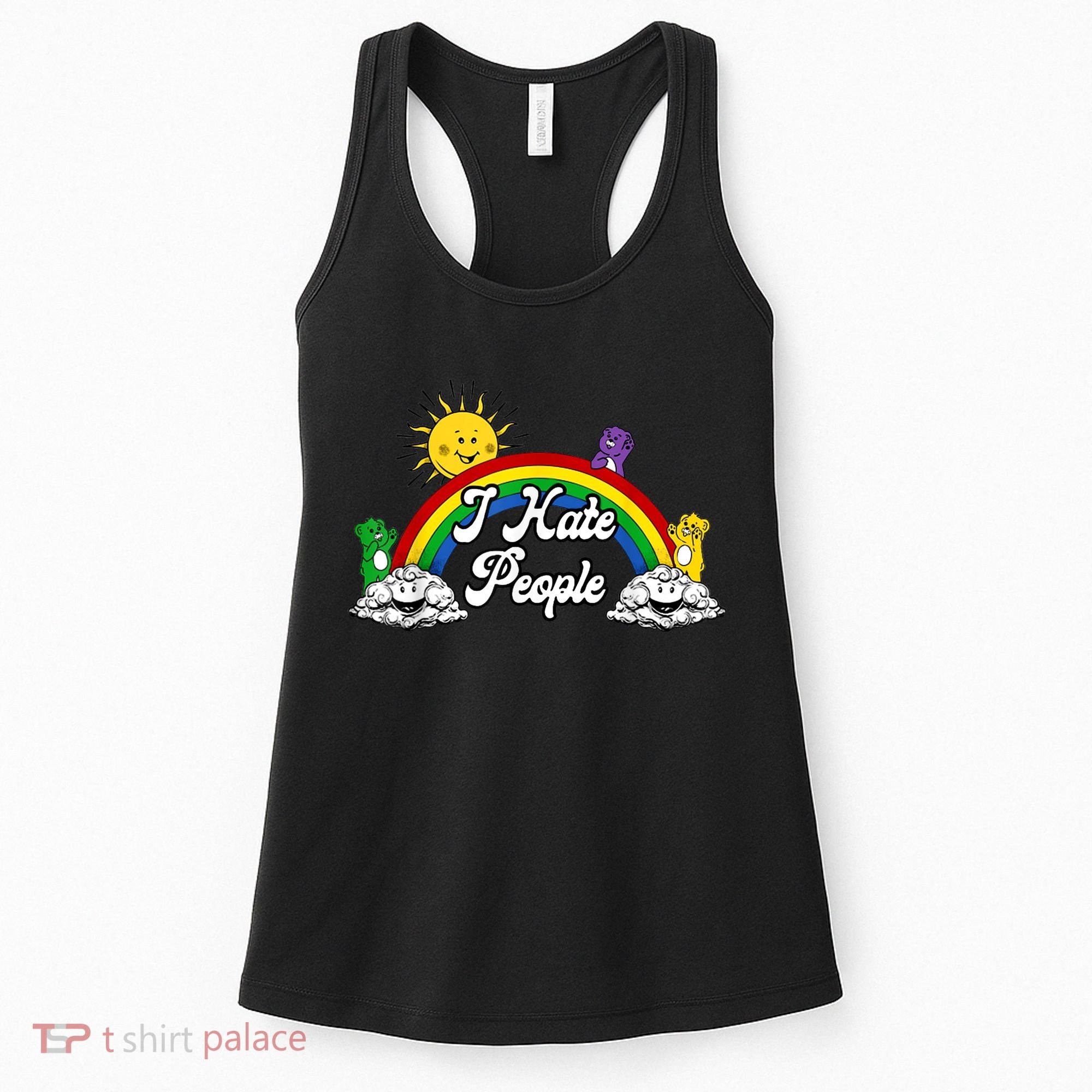 I Hate People Rainbow Printed Women's Tank Top