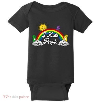 I Hate People Rainbow Printed Baby Bodysuit