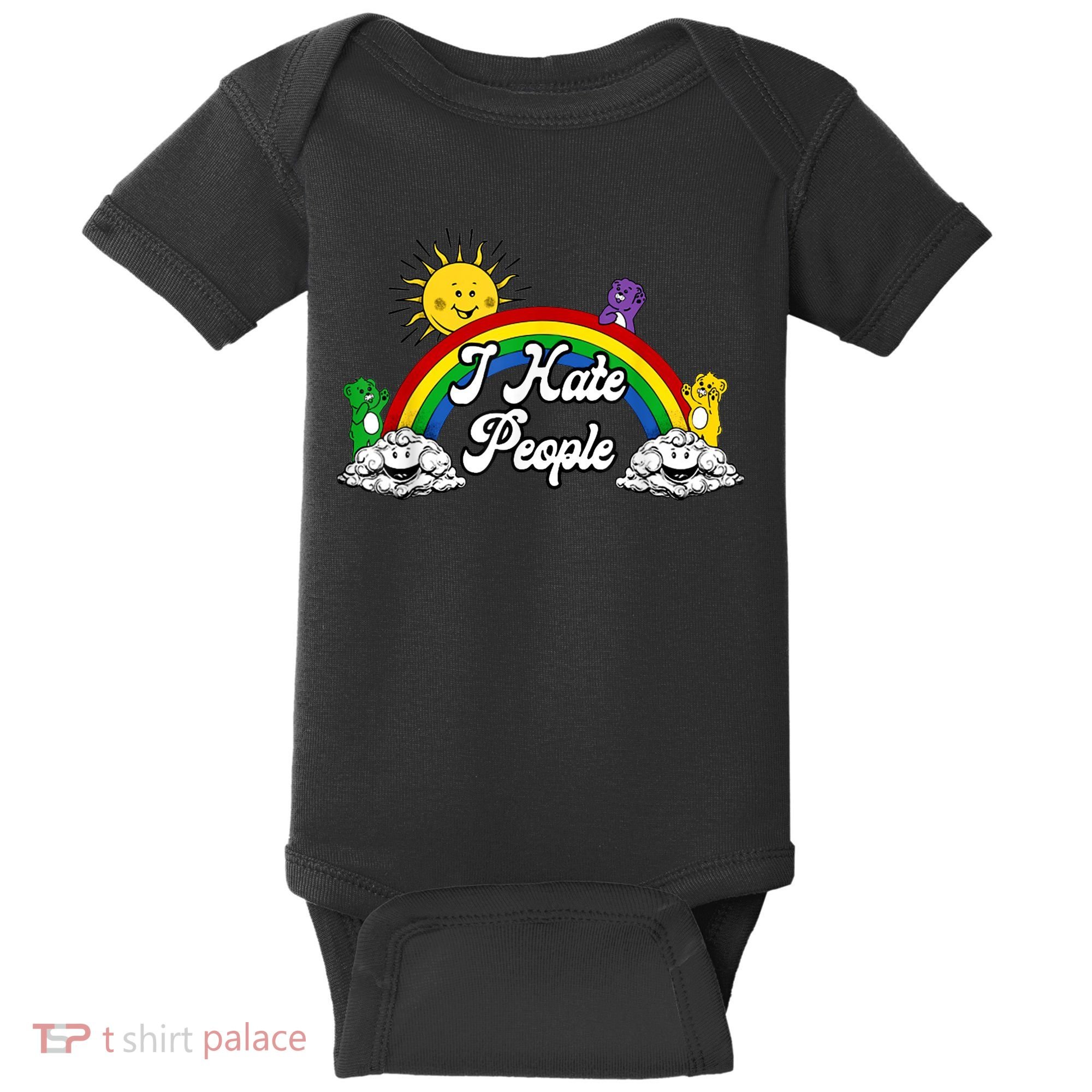 I Hate People Rainbow Printed Baby Bodysuit