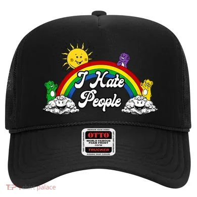 I Hate People Rainbow Printed Hat