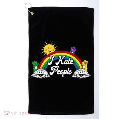 I Hate People Rainbow Printed Golf Towel