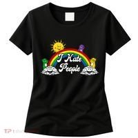 I Hate People Rainbow Printed Women's T-Shirt thumb 0