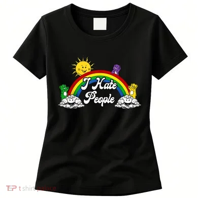 I Hate People Rainbow Printed Women's T-Shirt