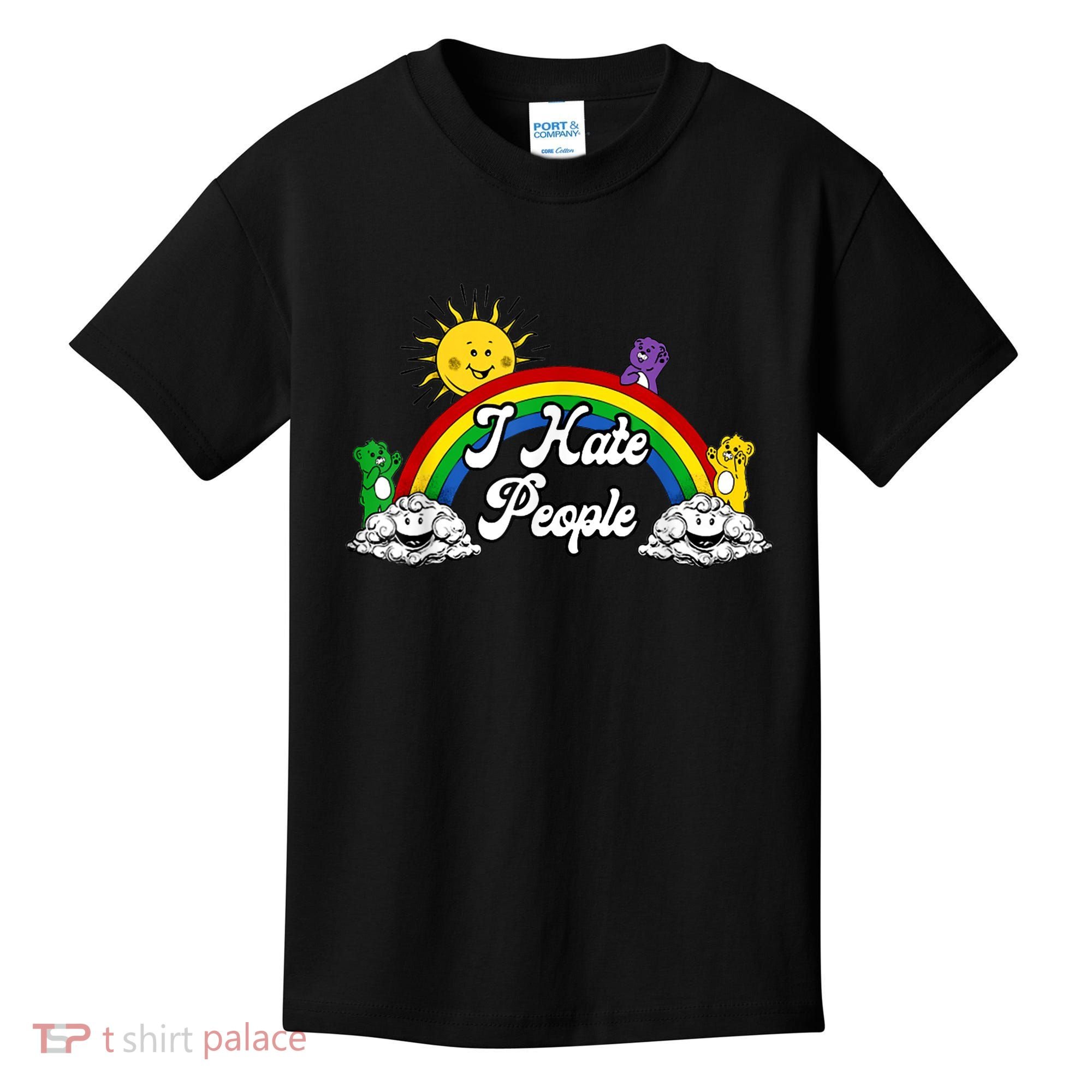 I Hate People Rainbow Printed Kids T-Shirt