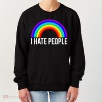 I Hate People Rainbow Funny Humor Anti Social Women's Sweatshirt thumb 0