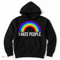 I Hate People Rainbow Funny Humor Anti Social Hoodie thumb 0