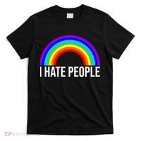 I Hate People Rainbow Funny Humor Anti Social T-Shirt thumb 0