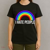 I Hate People Rainbow Funny Humor Anti Social T-Shirt thumb 4